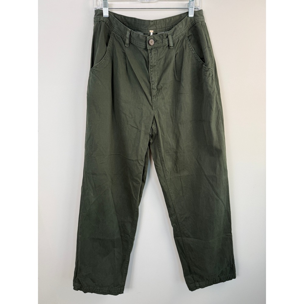 Free People Cya Later Skate Trouser Olive Green Mid Rise Pants Size 10 SOLD OUT